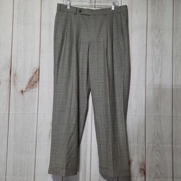 Brooks Brothers Pants Men's 34 Gray Wool Blend Loop Flat Front - Picture 1 of 7